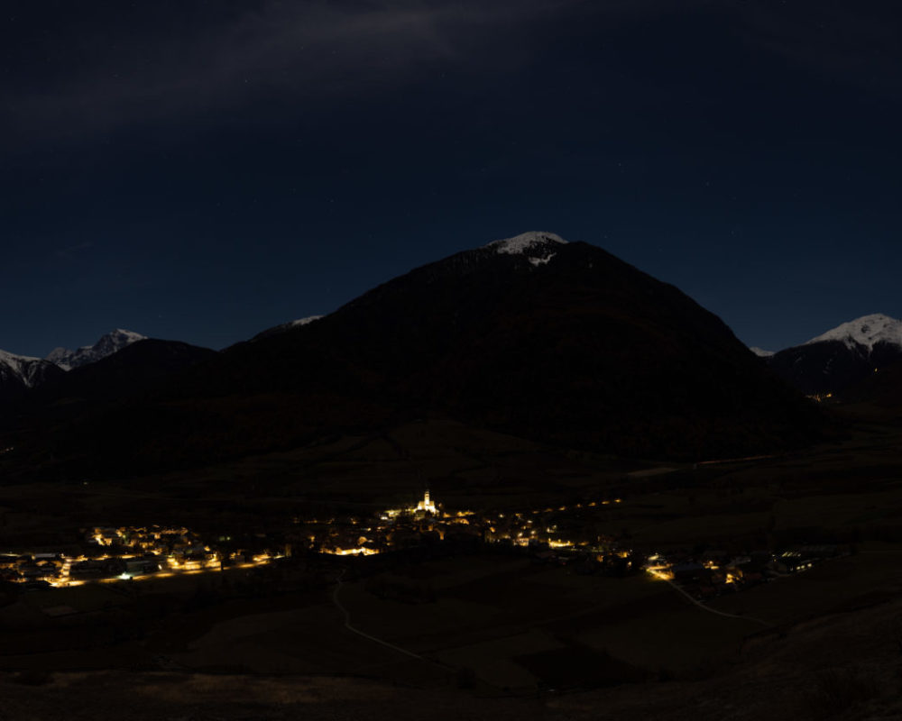 Obervinschgau vom Tartscher Bichl bei Vollmond 19.11.2021
